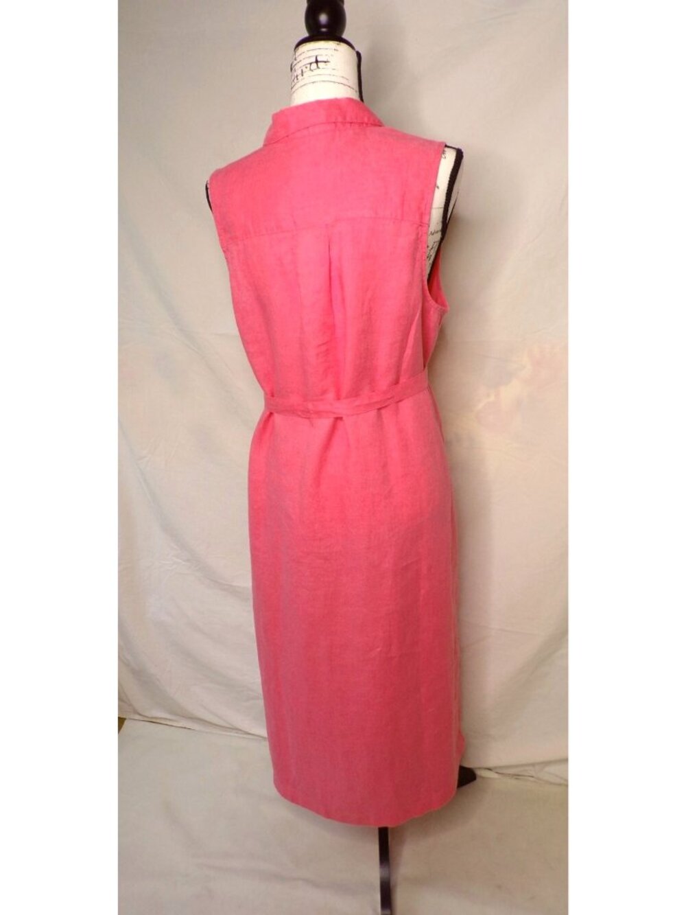 🆕TOMMY BAHAMA Two Palms Linen Shirt Dress Belted Pockets Coral Large - Picture 8 of 10